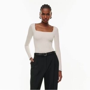 Aritzia Babaton Matte Pearl Contour Bodysuit Small